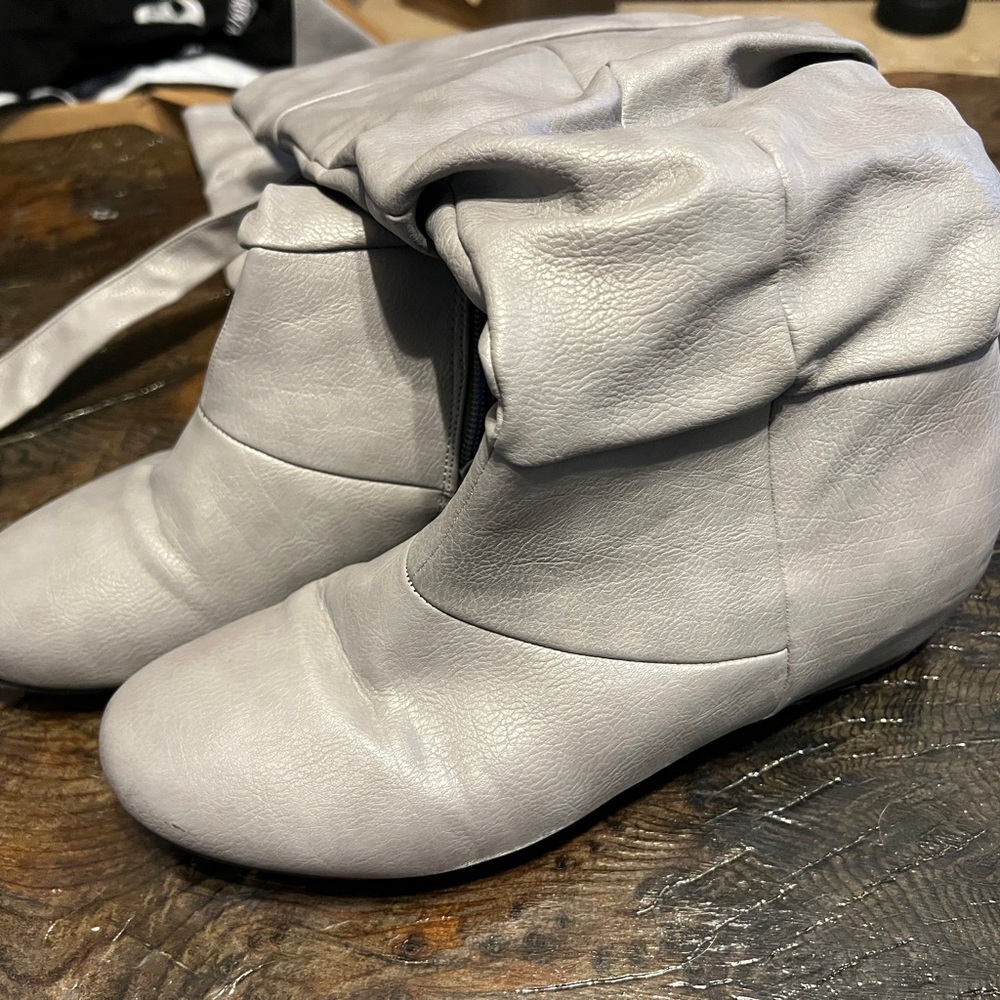 Grey Boots - Mid Calf